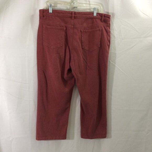 L.L. Bean Pants Cropped Classic Fit Stretch Knit Jean Style Rust Size 12 - Picture 2 of 3